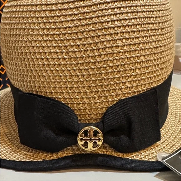 Tory Burch✨ Tan and black Sun Hat one size UPF 50+ - Picture 6 of 15